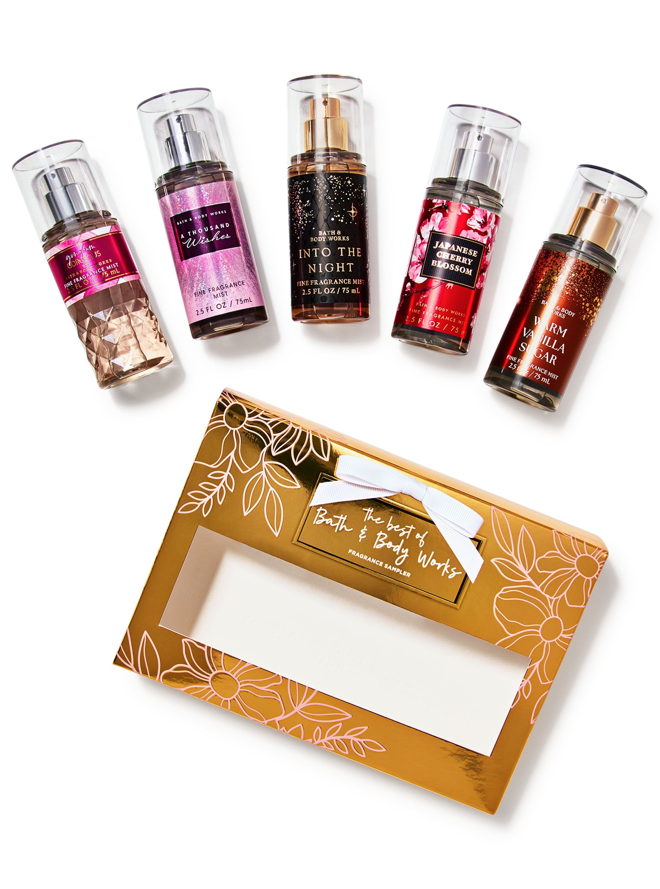 Set cadou cu 5 mini spray-uri de corp BEST OF BATH & BODY WORKS