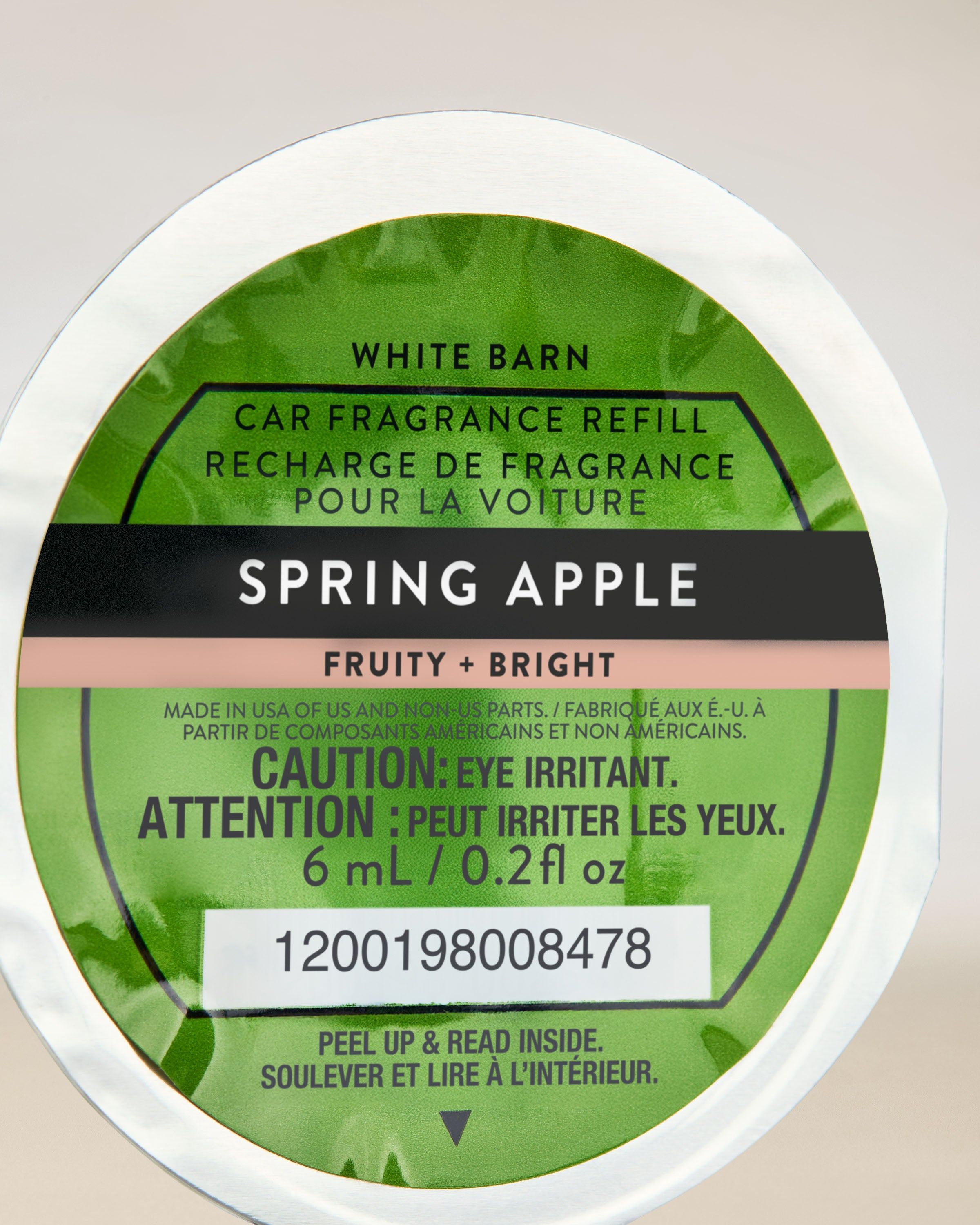 Rezervă parfum auto Bath & Body Works White Barn Spring Apple în carcasă rotundă