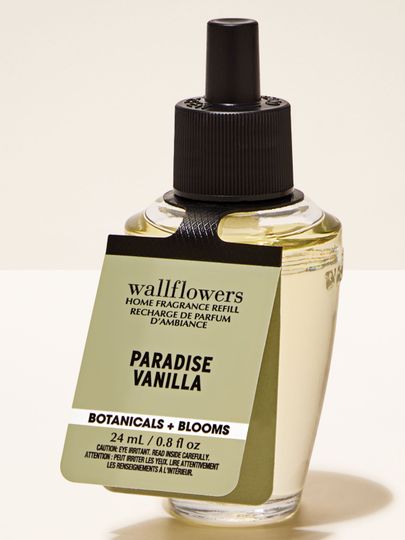 Bath & Body Works Paradise Vanilla – rezervă Wallflowers cu aromă de vanilie în sticluță luminoasă