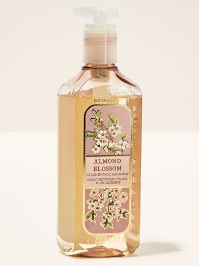 Almond Blossom – gel pentru mâini Bath & Body Works din colecția florală în ambalaj bej