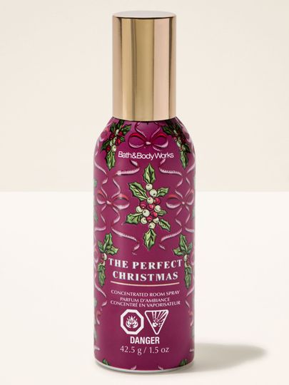 Spray parfumat pentru cameră The Perfect Christmas Bath & Body Works cu motiv de ilice și funde