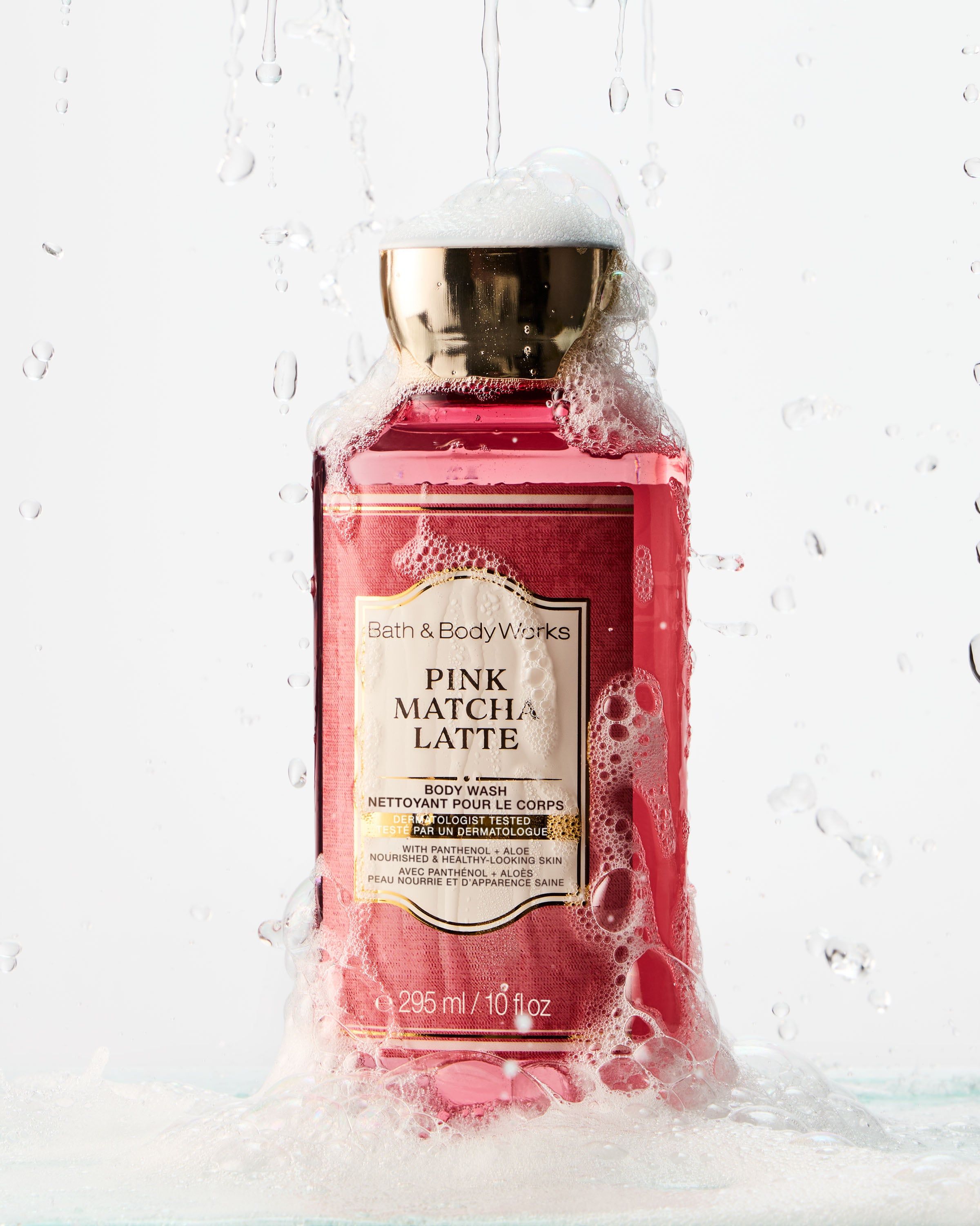 Gel de duș Bath & Body Works Pink Matcha Latte, 295 ml
