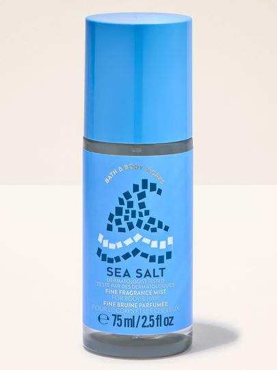 Ceață parfumată pentru corp și păr Sea Salt într‑o sticlă albastră