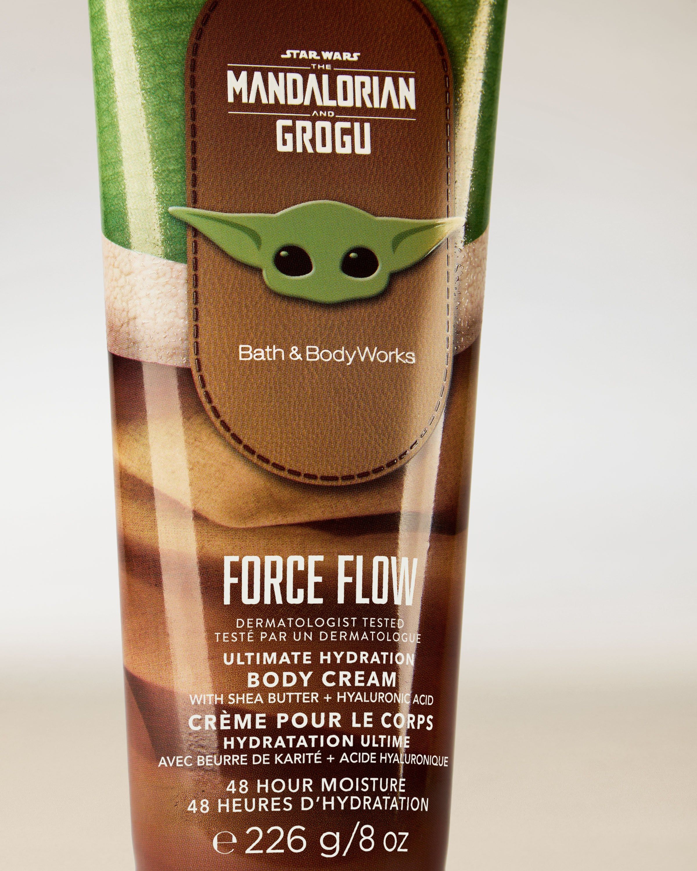 Cremă de corp Force Flow Mandalorian & Grogu într‑un tub verde