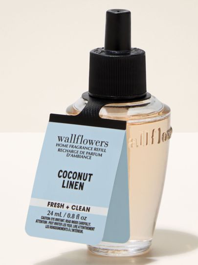 Rezeră Wallflowers Coconut Linen Bath & Body Works cu aromă fresh & clean și design minimalist.