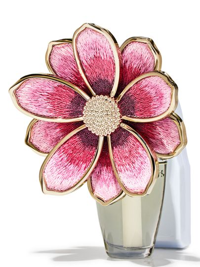 Difuzor electric Embroidery Flower Bath & Body Works cu decor mare în formă de floare roz