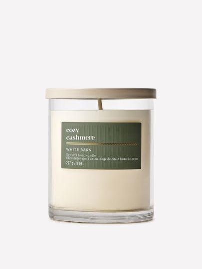 Lumânare parfumată Cozy Cashmere White Barn cu un fitil în recipient din sticlă