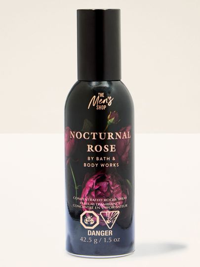 Nocturnal Rose The Men’s Shop by Bath & Body Works – spray de cameră negru cu trandafiri bordo.