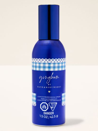 Spray concentrat pentru încăperi Bath & Body Works Gingham în flacon albastru