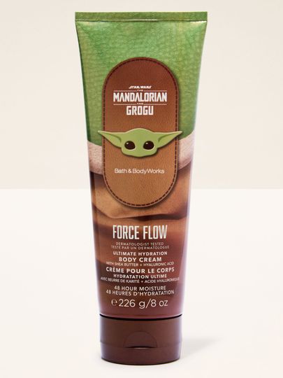 Cremă de corp Force Flow Mandalorian & Grogu într‑un tub verde