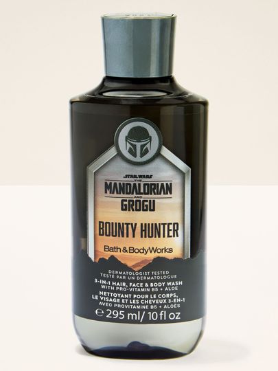 Gel de duș 3în1 Bounty Hunter Mandalorian & Grogu într‑o sticlă închisă cu capac