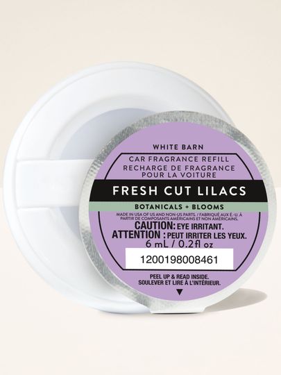 Rezervă parfum auto Bath & Body Works Fresh Cut Lilacs White Barn în carcasă rotundă