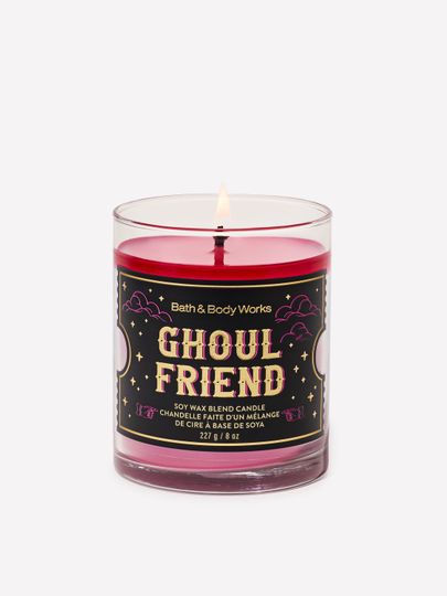 Lumânare parfumată Bath & Body Works Ghoul Friend într-un recipient din sticlă cu un fitil