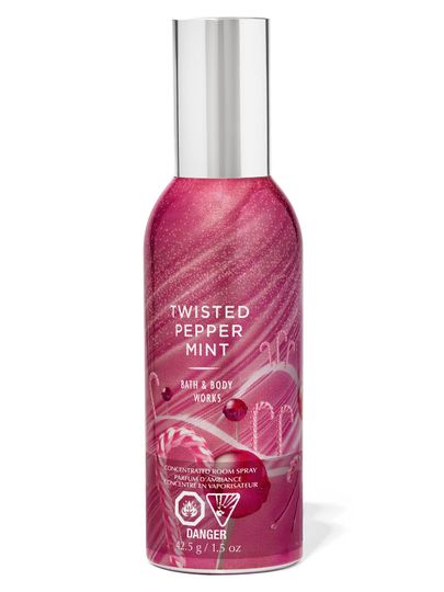 Vonná mlha do interiéru s vůní máty, lízátka a se třpytkami. Bath & Body Works.