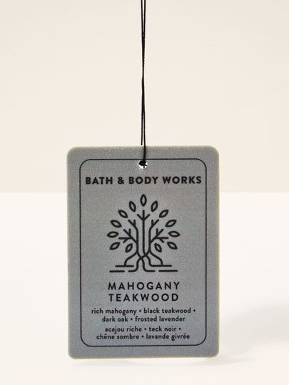 Odorizant Mahogany Teakwood Bath & Body Works – aromă lemnoasă elegantă pentru casă sau mașină.