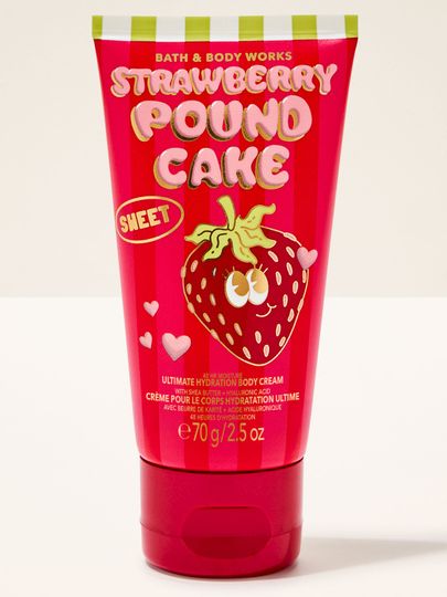Cremă de corp Strawberry Pound Cake Bath & Body Works în tub de călătorie