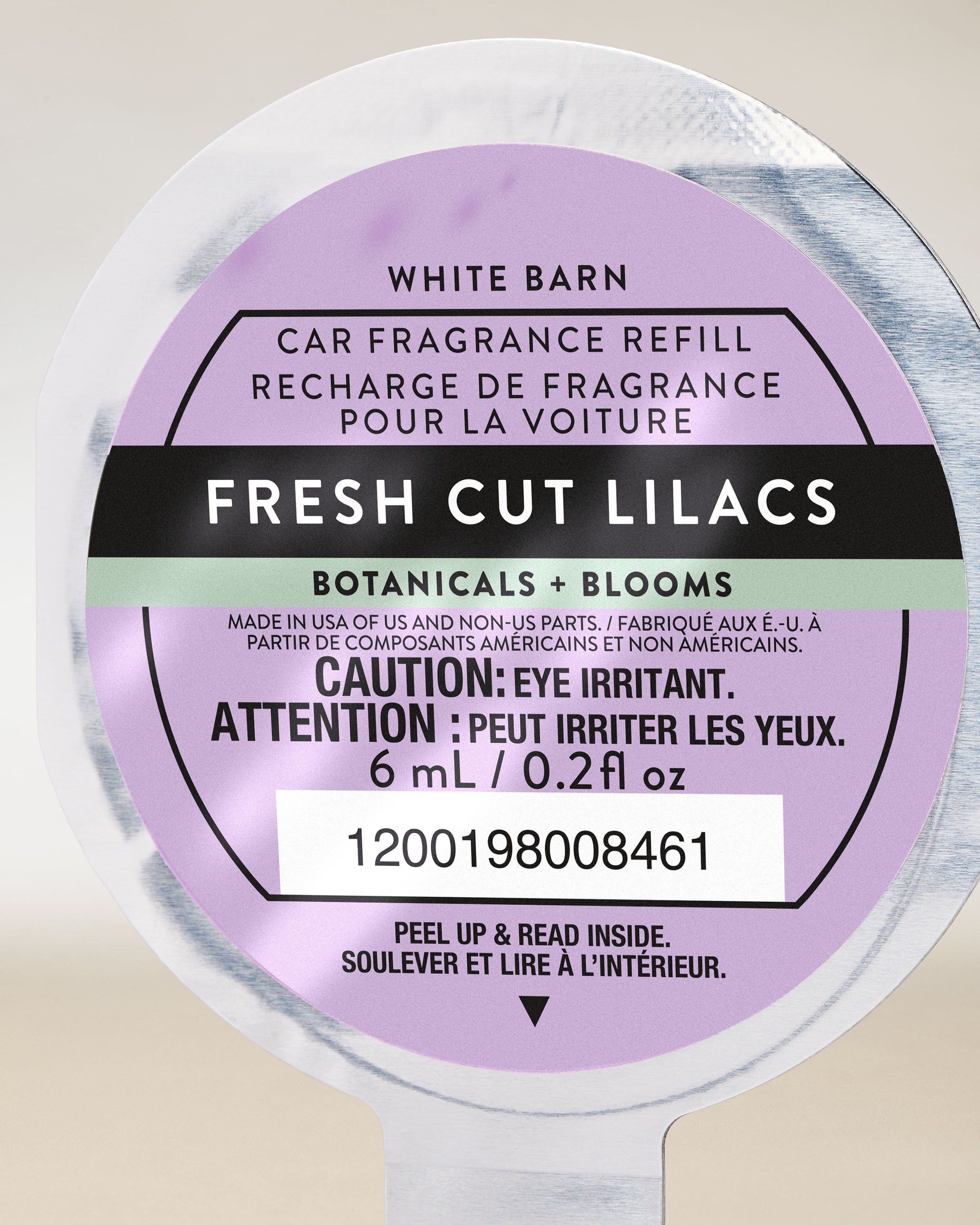 Rezervă parfum auto Bath & Body Works Fresh Cut Lilacs White Barn în carcasă rotundă