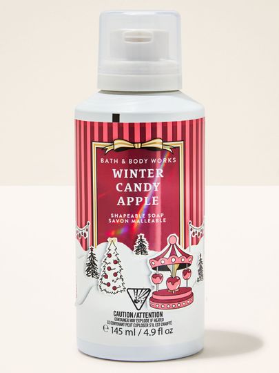 Săpun modelabil Winter Candy Apple Bath & Body Works cu motiv de brad, carusel și peisaj de iarnă