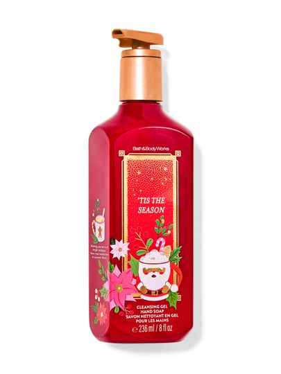 Săpun lichid pentru mâini ’Tis the Season Bath & Body Works cu motiv de cană Moș Crăciun, poinsettia și ilice