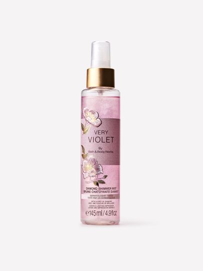Mist parfumat pentru corp Very Violet Bath & Body Works cu particule strălucitoare