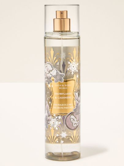 Mist parfumat pentru corp Snowflakes & Cashmere Bath & Body Works cu motiv de fulgi de zăpadă și lună