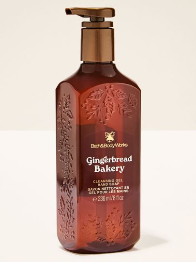 Săpun lichid pentru mâini Gingerbread Bakery Bath & Body Works cu motiv reliefat de ilice și crenguțe