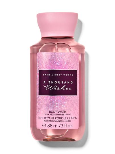 A Thousand Wishes Body Wash – gel de duș roz Bath & Body Works în format mini 88 ml.