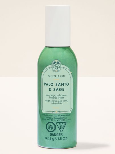 White Barn Palo Santo & Sage – spray de cameră verde cu salvie, palo santo și lemn ambrat.