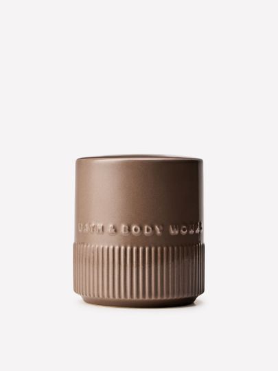 Recipient ceramic pentru bețișoare parfumate Bath & Body Works cu suprafață canelată