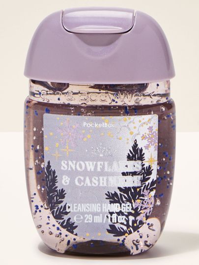 Gel de mâini pentru curățare PocketBac Snowflakes & Cashmere Bath & Body Works cu particule albastre