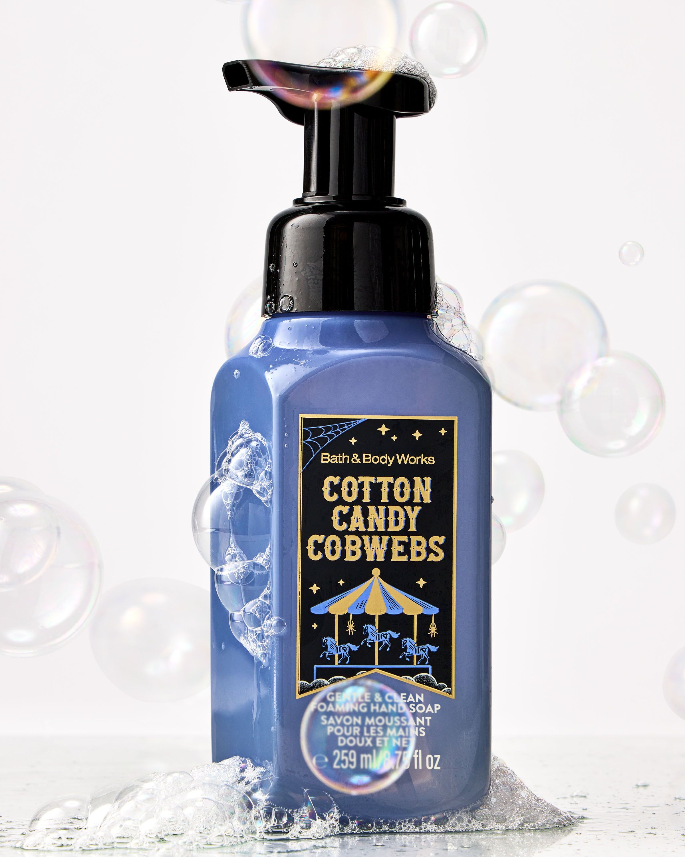 Săpun spumă pentru mâini Bath & Body Works Cotton Candy Cobwebs cu dozator, 259 ml