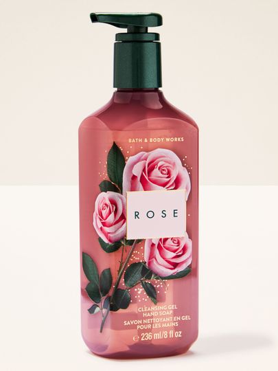 Rose Bath & Body Works – săpun gel pentru mâini cu parfum floral de trandafir, într-un flacon elegant.