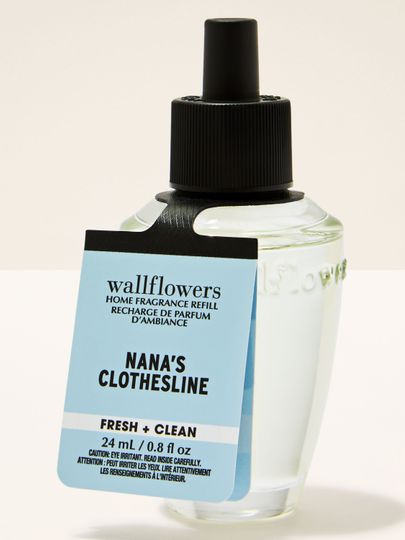 Bath & Body Works Wallflowers Nana’s Clothesline – rezerve 24 ml cu aromă fresh, curată ca rufe proaspăt uscate.