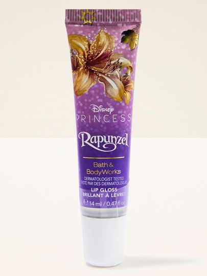Gloss Rapunzel Disney Princess – ambalaj mov cu accente aurii și strălucire de basm.