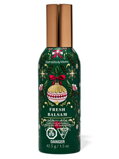Spray parfumat pentru cameră Fresh Balsam Bath & Body Works cu motiv de ilice și ornament festiv
