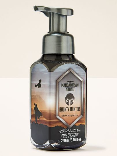 Săpun spumă Bounty Hunter Mandalorian & Grogu într-o sticlă cu pompă