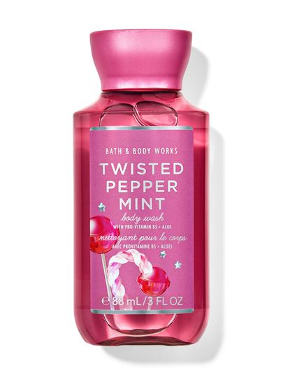 Sprchový gel „Twisted Peppermint”, 88 ml, Bath & Body Works.