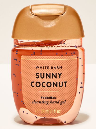 Gelul pentru curățarea mâinilor Sunny Coconut, într-un format compact, ideal pentru utilizare rapidă pe parcursul zilei.
