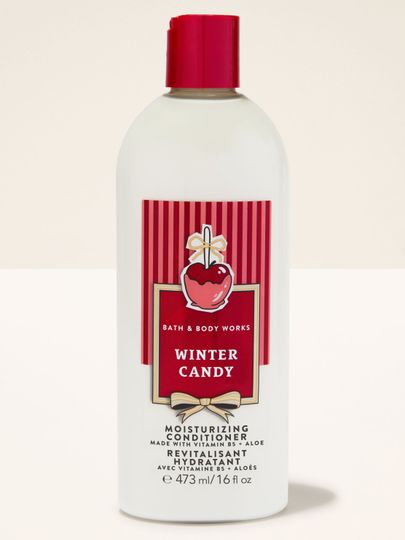 Balsam pentru păr Winter Candy Bath & Body Works cu motiv de măr glazurat și fundă