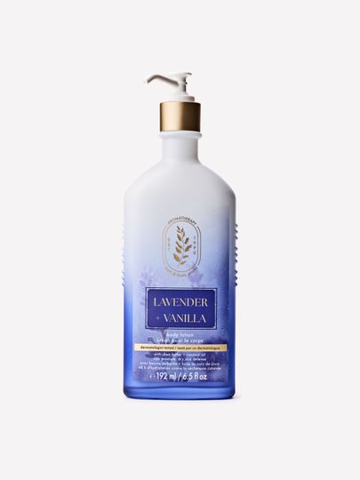 Loțiune de corp Aromatherapy Lavender + Vanilla Bath & Body Works cu pompiță