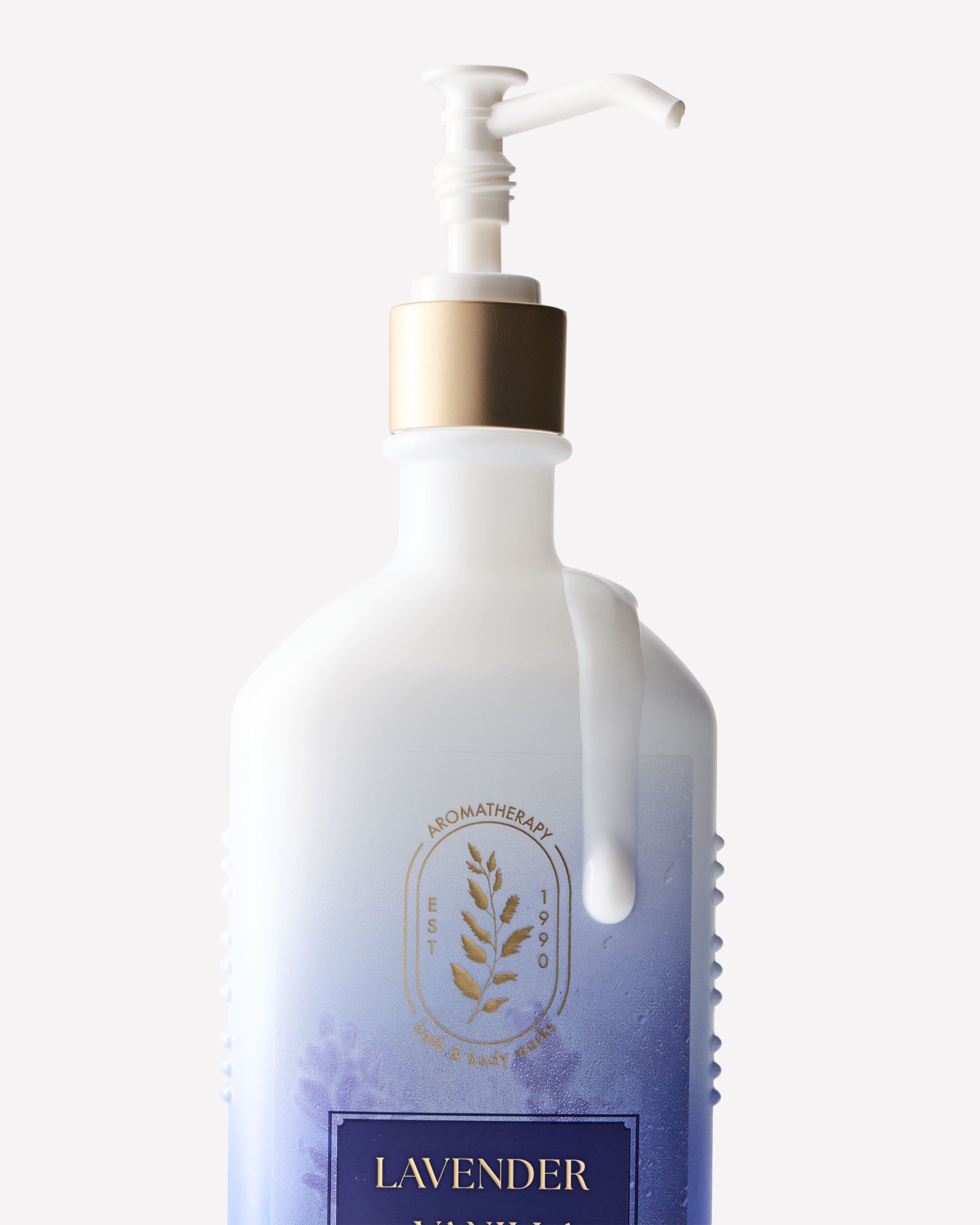 Loțiune de corp Aromatherapy Lavender + Vanilla Bath & Body Works cu pompiță