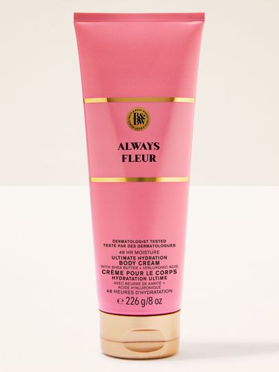 Always Fleur Bath & Body Works – cremă de corp ultra‑hidratantă cu shea și acid hialuronic.