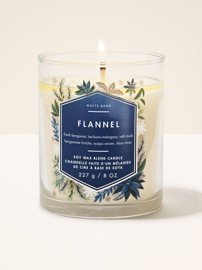 Lumânare parfumată Flannel White Barn cu un fitil în recipient din sticlă