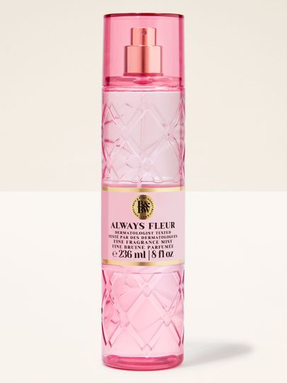 Always Fleur Bath & Body Works – spray parfumat feminin în sticlă roz cu efect fațetat, 236 ml.