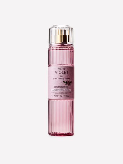 Mist parfumat pentru corp Very Violet Bath & Body Works în flacon roz