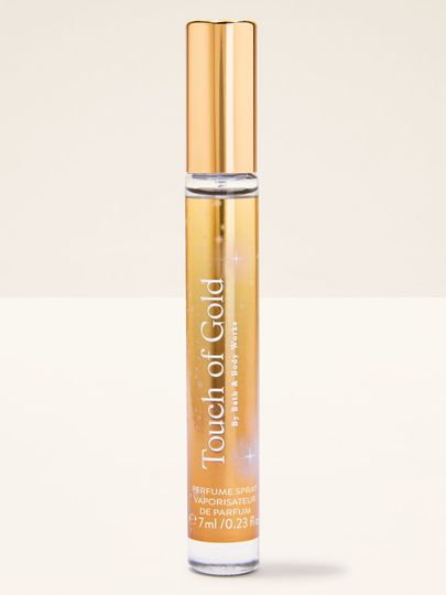 Touch of Gold – spray parfumat Bath & Body Works în sticlă aurie subțire din colecția Touch of Gold