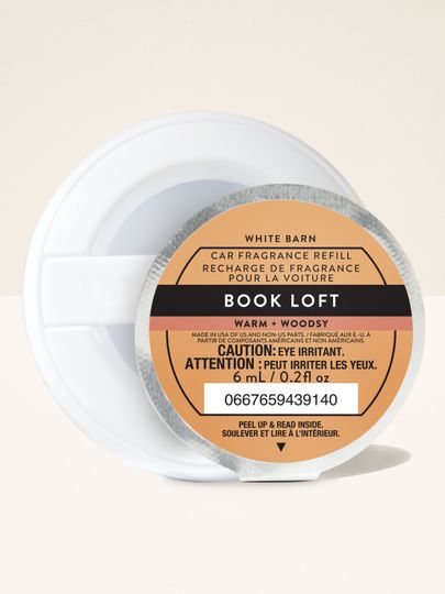 Book Loft – reumplere auto White Barn în ambalaj rotund din aluminiu, cu etichetă bej și bandă neagră centrală