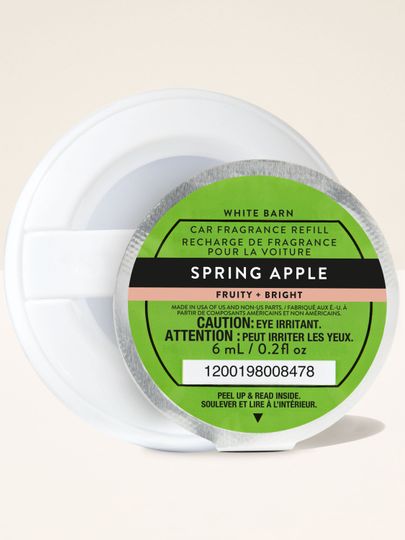 Rezervă parfum auto Bath & Body Works White Barn Spring Apple în carcasă rotundă