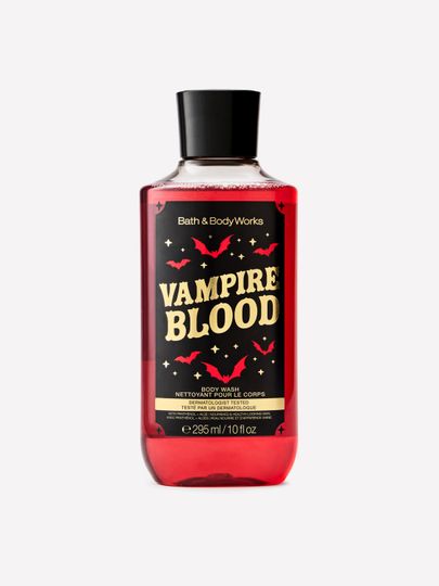 Gel de duș Bath & Body Works Vampire Blood într-o sticlă roșie de 295 ml