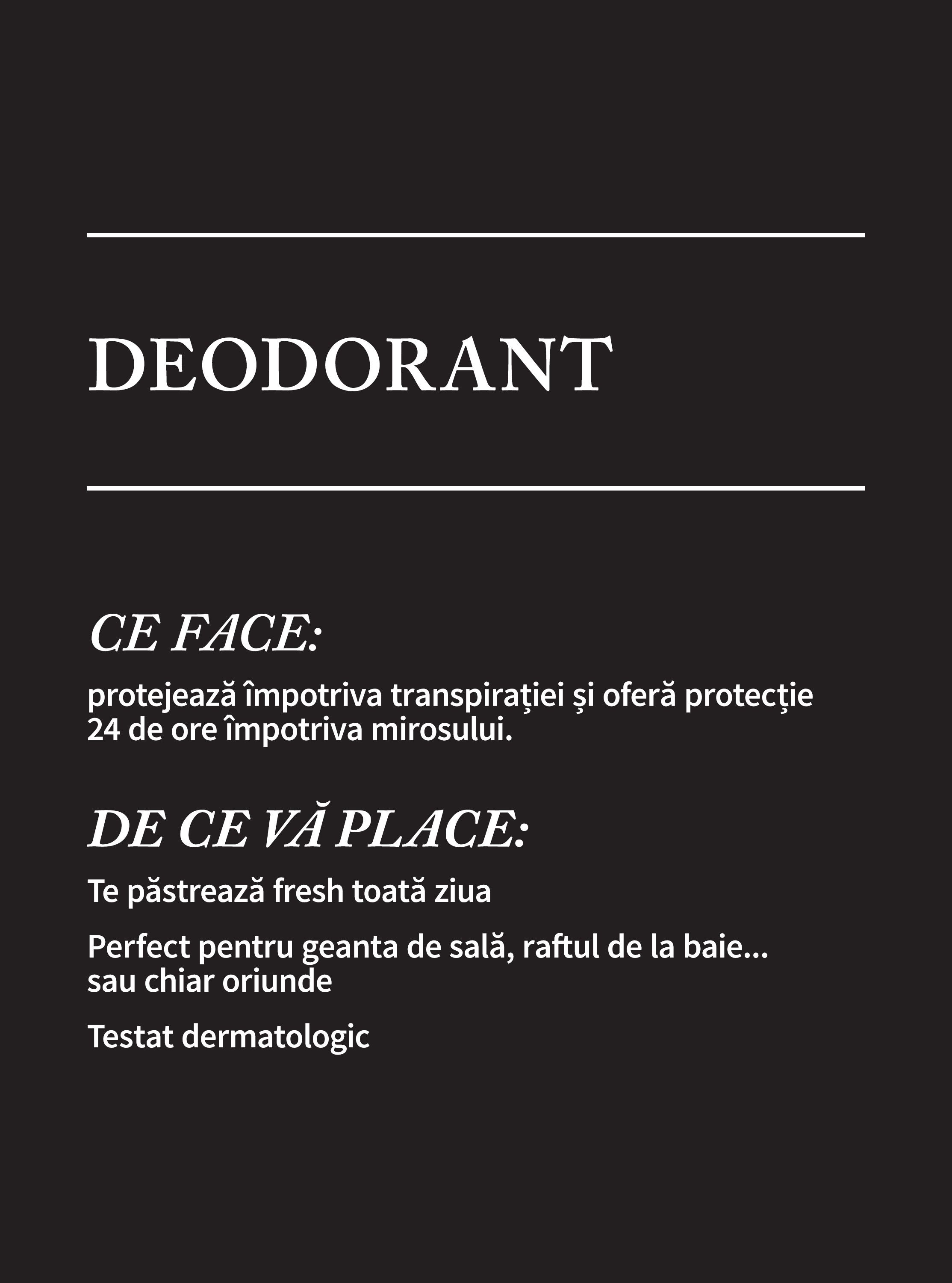 Deodorant stick Bath&Body Works Noir. Stick negru cu etichetă neagră strălucitoare cu inscripții de culoare aurie.